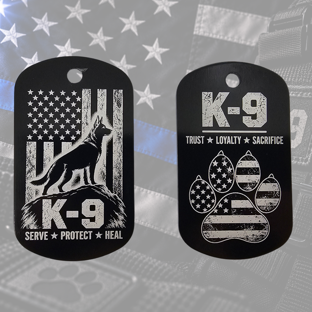 K-9 Serve, Protect, Heal Dog Tag Set | Blue Warrior Tactics Fundraiser