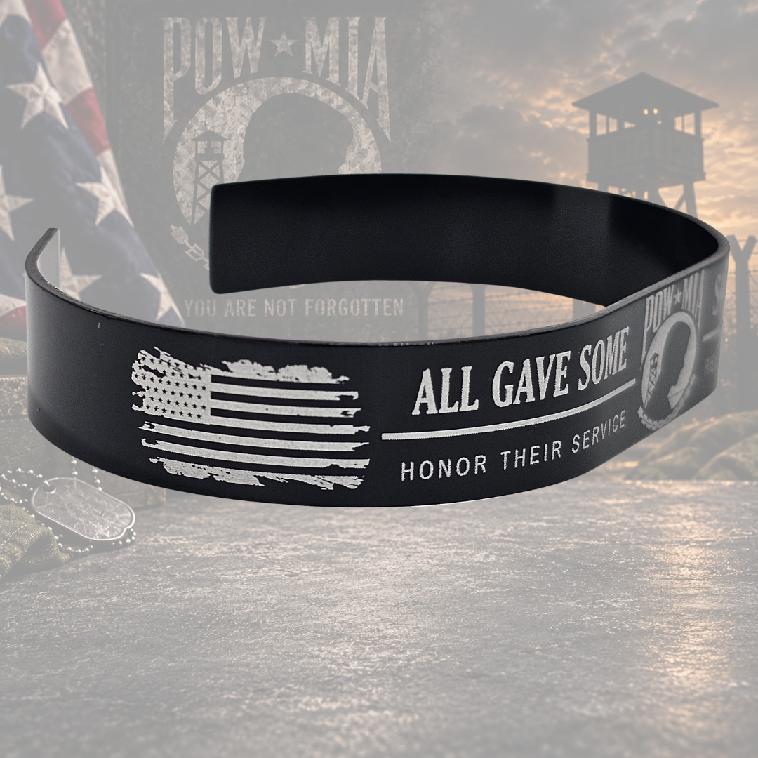 Remember the Missing – POW/MIA Engraved Aluminum Bracelet