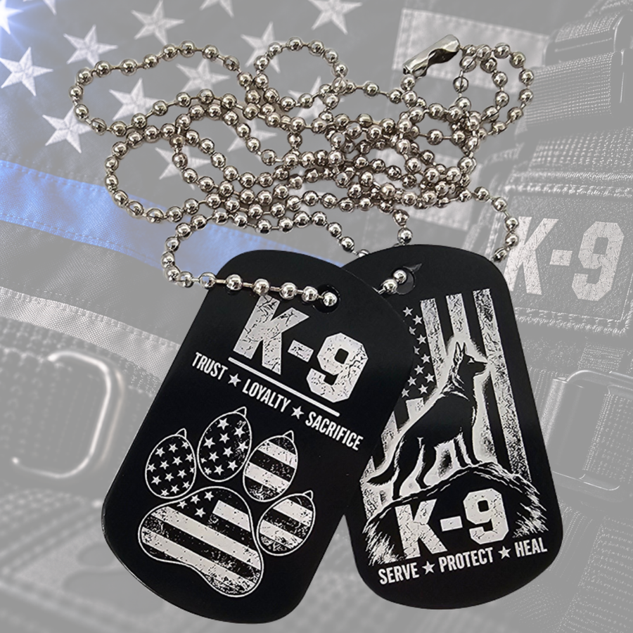 K-9 Serve, Protect, Heal Dog Tag Set | Blue Warrior Tactics Fundraiser