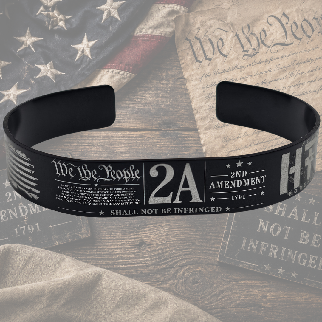 The Uninfringed Second Amendment 2A bracelet with We the People and Shall Not Be Infringed design