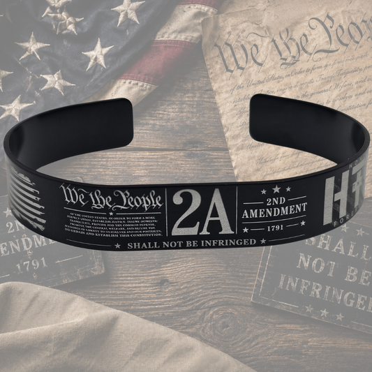 The Uninfringed Second Amendment 2A bracelet with We the People and Shall Not Be Infringed design