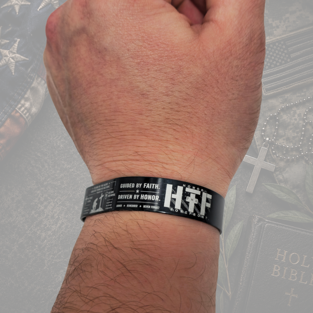 Faith Is Our Anchor Christian bracelet for men worn on wrist