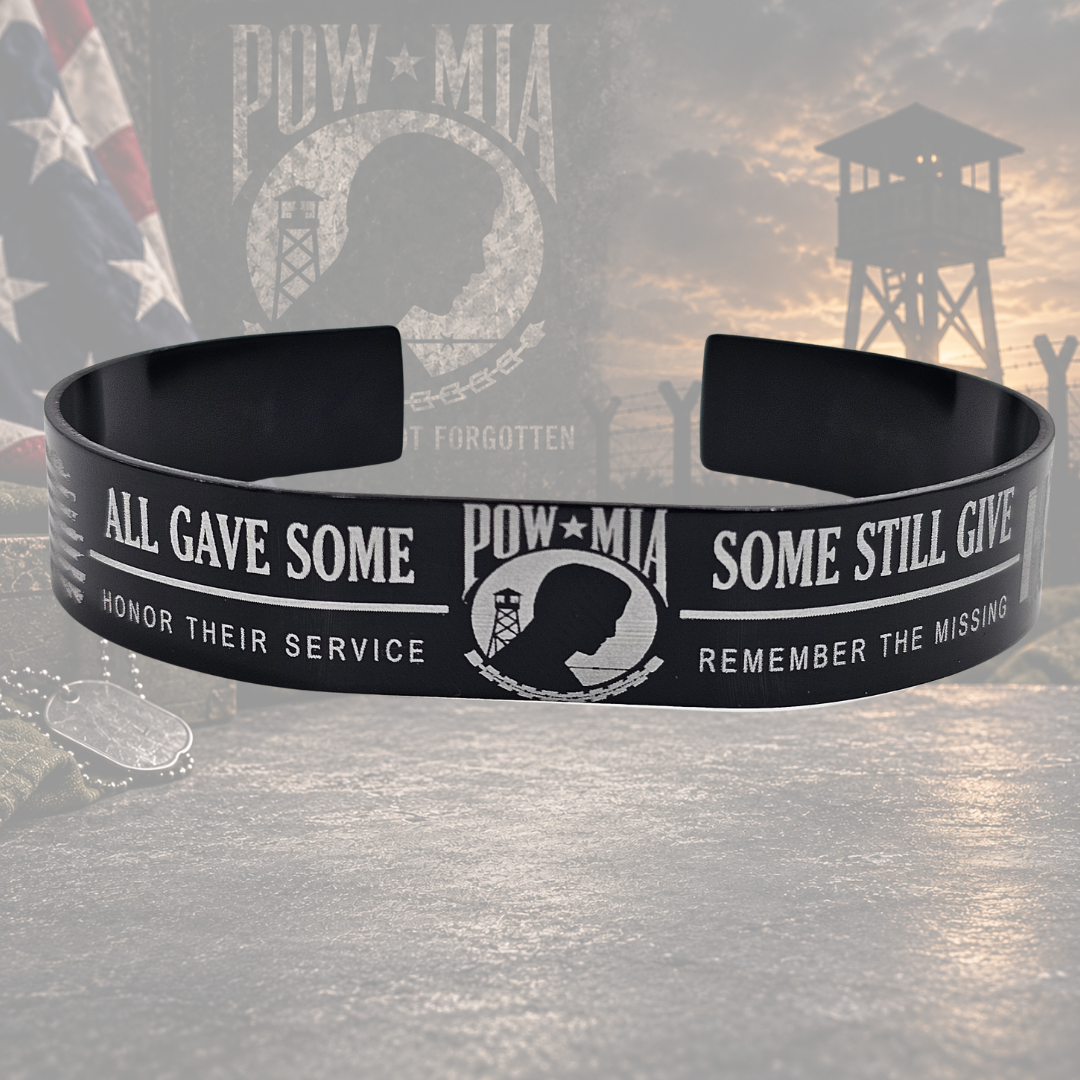 Remember the Missing – POW/MIA Engraved Aluminum Bracelet