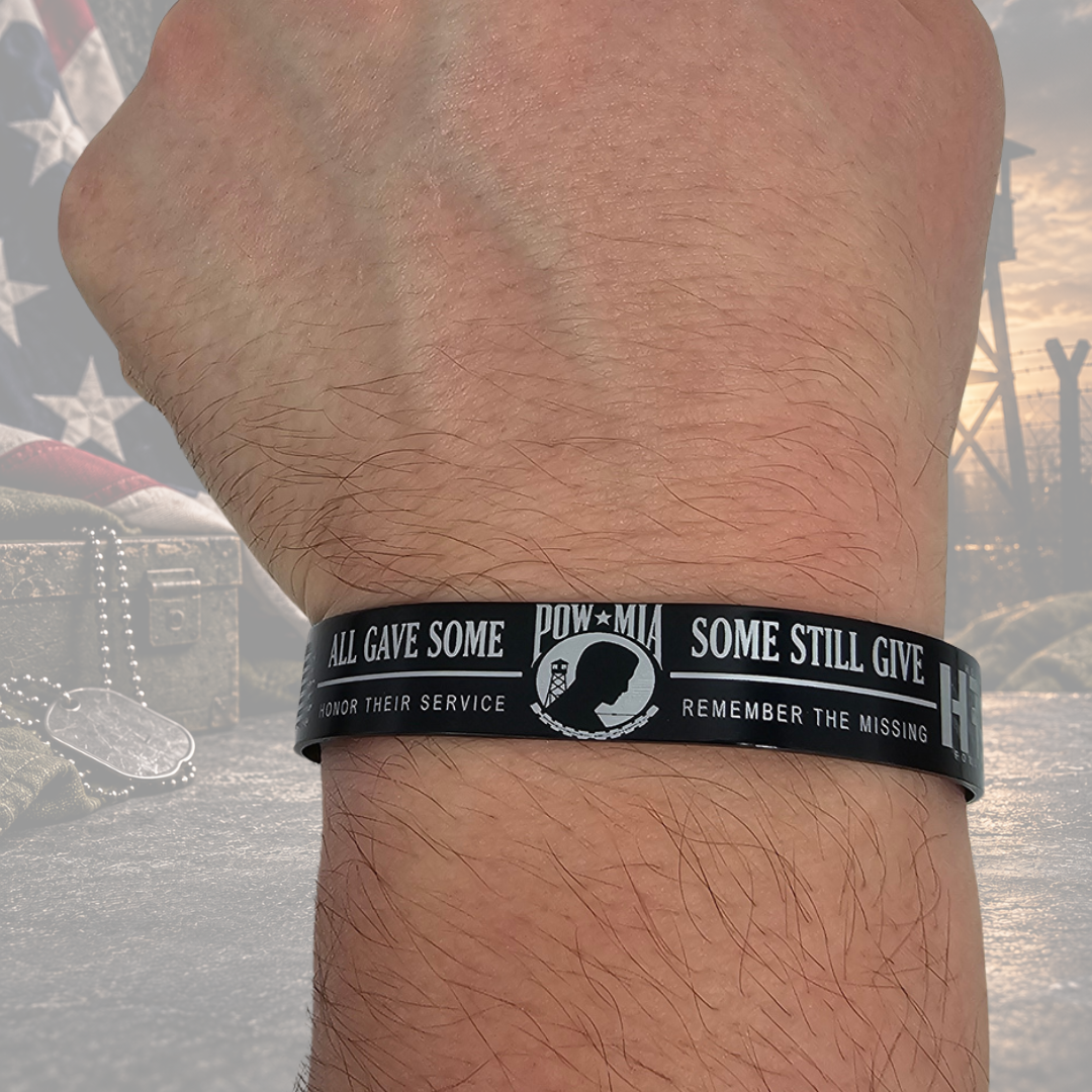 Remember the Missing – POW/MIA Engraved Aluminum Bracelet