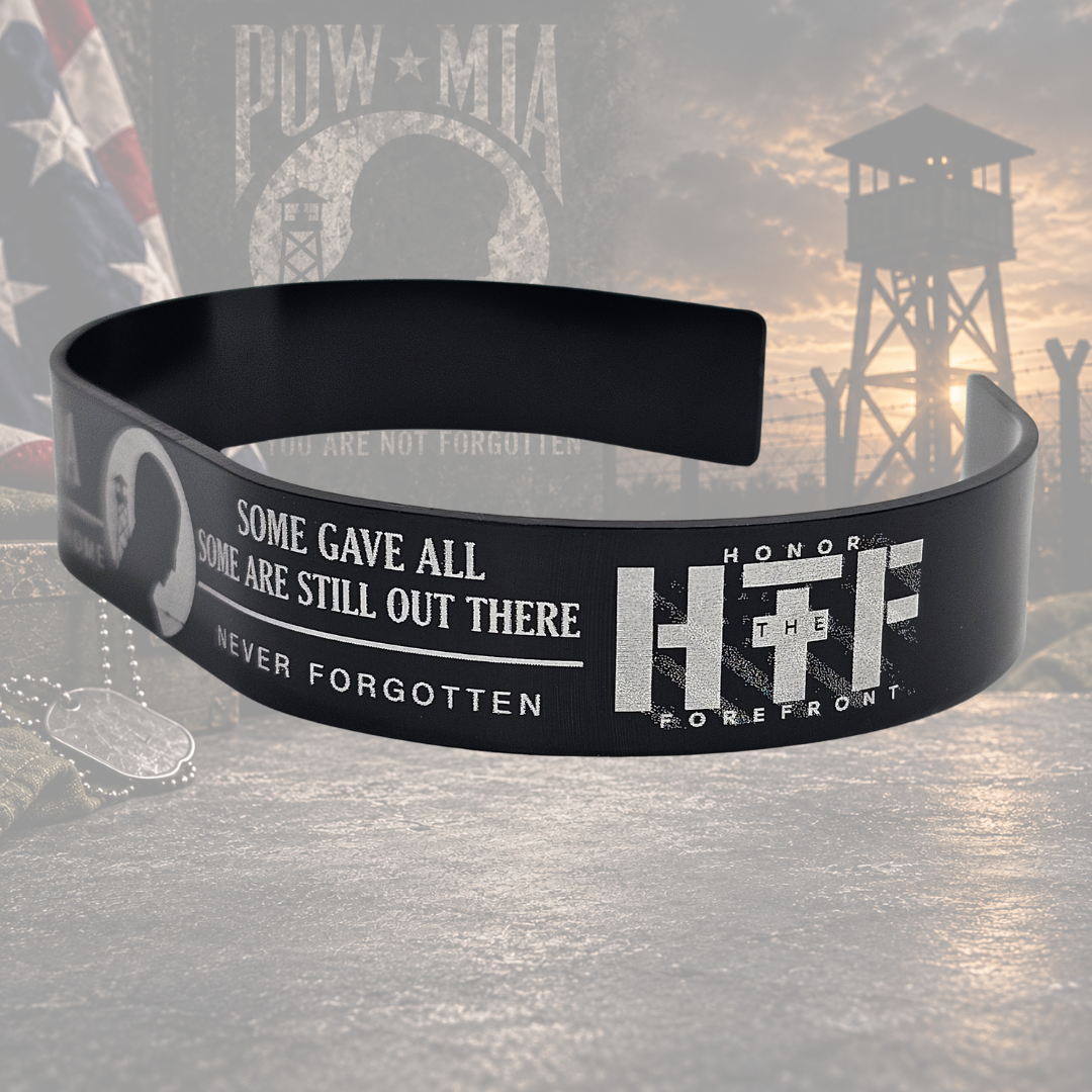The Watch Continues – POW/MIA Engraved Aluminum Bracelet
